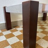 Chrome wood and smoked glass coffee table from the 70s