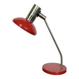 Vintage red east german table lamp from aka leuchten, 1970s