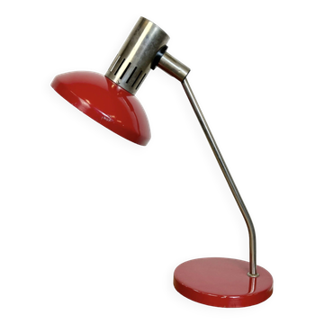 Vintage red east german table lamp from aka leuchten, 1970s