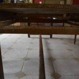 Table de ferme rustique en chêne. 2m35