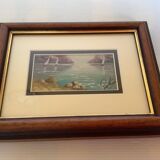 Small Marine painting, oil on panel, signed