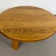 Round Oak Brutalist Round Coffee Table