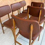 Set of 6 vintage Scandinavian dining chairs from the 1970s.