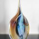 Large sculptural drop vase made of blown glass signed Mdina Glass Malta.