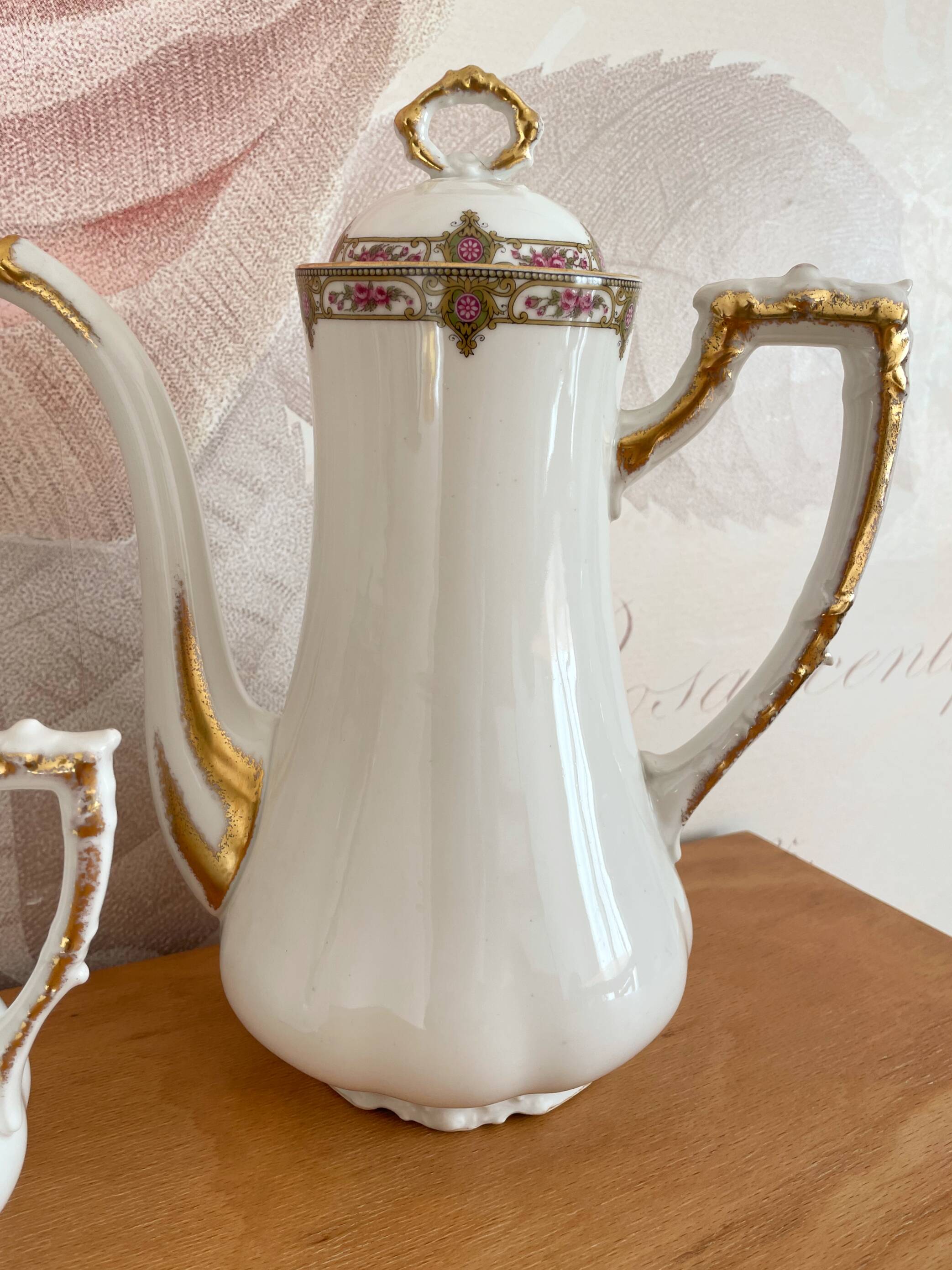 Coffee service in porcelain vignaud limoges - 1950