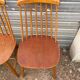 Set of 4 vintage beech chairs with teak seat
