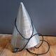 Conical stainless steel wire table lamp, vintage 80's