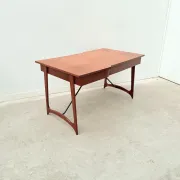 Scandinavian style desk in teak and brass, 1950.