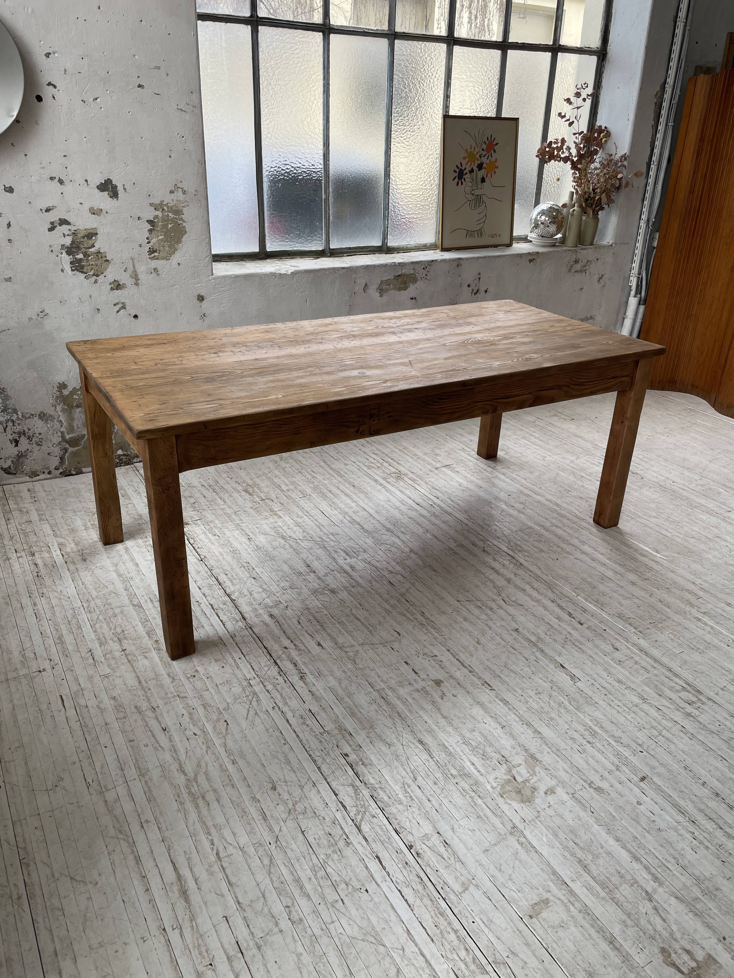 Farmhouse table in elm and pine 2m