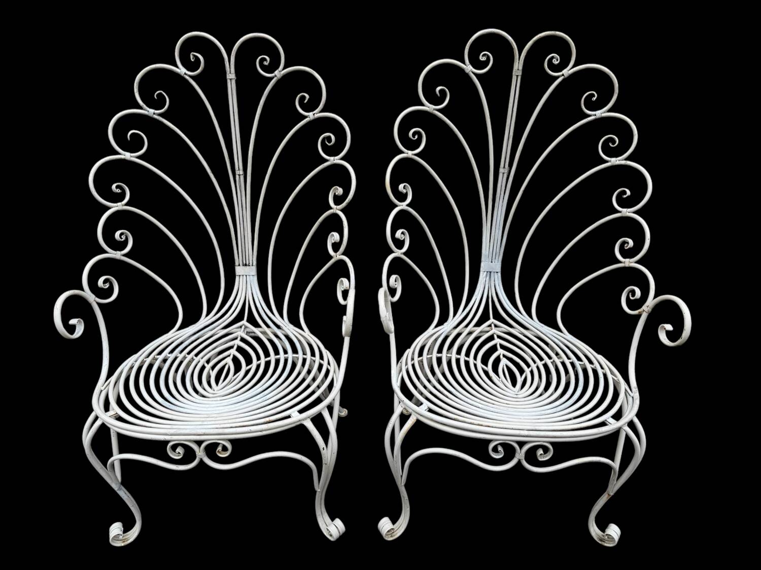 Set of 2 Provencal wrought iron armchairs from the 60s