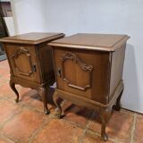 Pair of vintage 1960s oak bedside tables