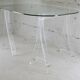 Office Plexiglas trestles, glass tray rounded edges, France, circa 1970
