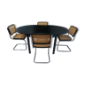 Set table and 4 chairs Cesca B32 Marcel Breuer years 1990