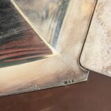 Plateau Flat Basket Bread Fruit Vegetable Art Deco Silver Metal