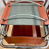 4 fauteuils S34 style Marc Stam en cuir cognac et tubulaire
