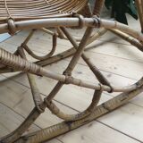 Fauteuil à bascule rocking chair en rotin