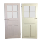 2 old glass doors 4 tiles - 19th century
