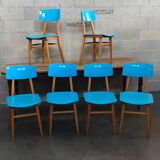 Set of 6 blue chairs TON (Thonet)