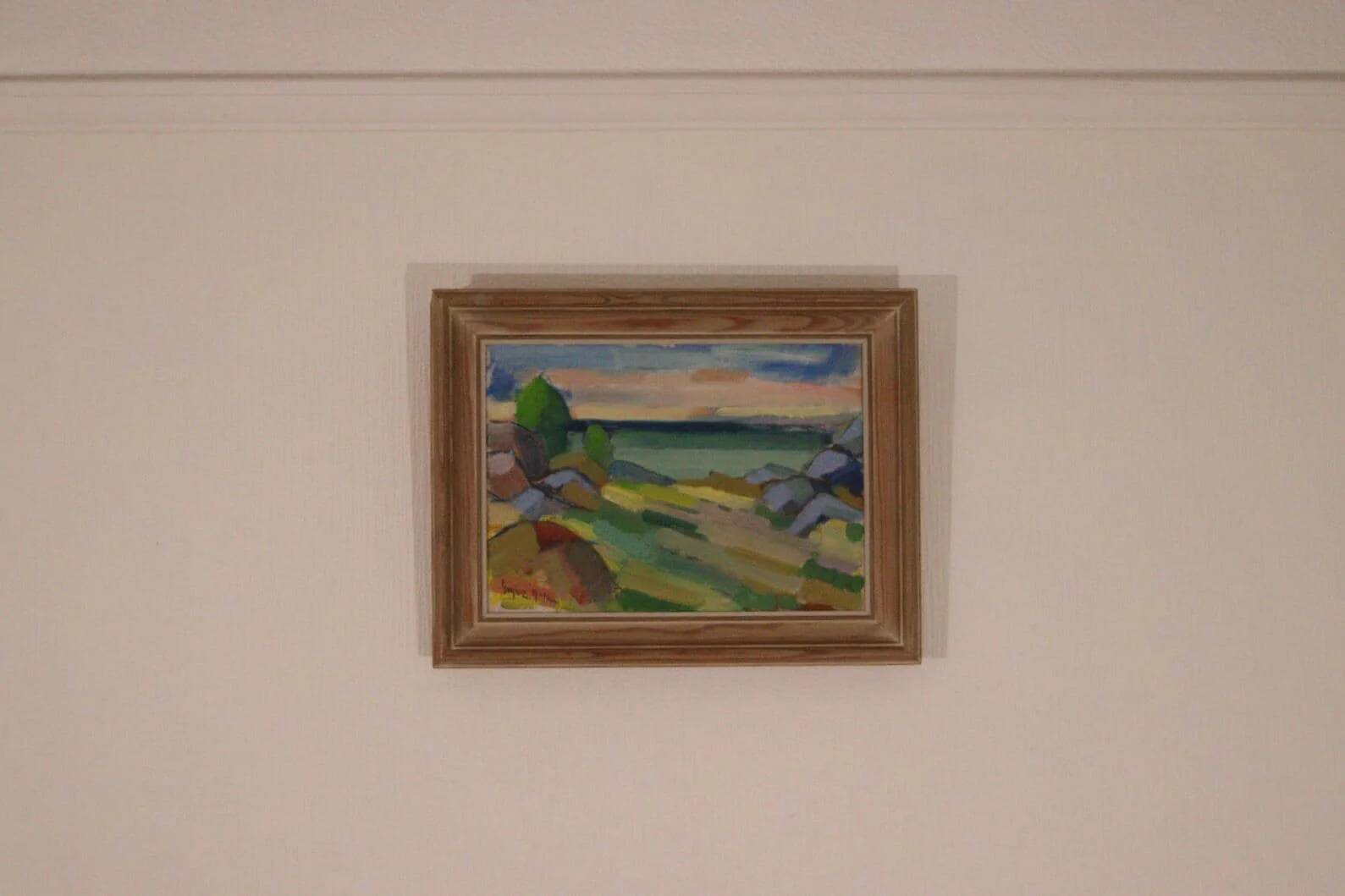 Huile sur toile suédoise originale du milieu du siècle – Österlen, Skåne