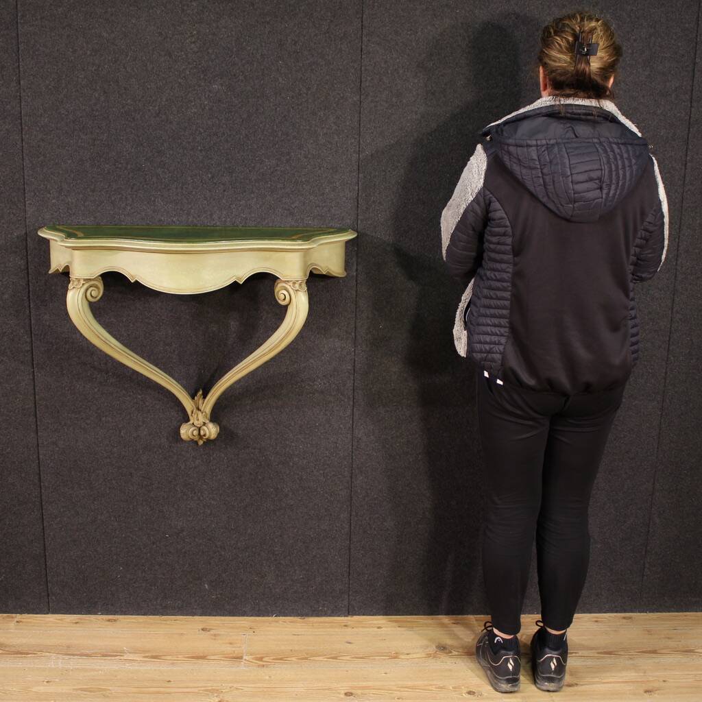 Lacquered and painted Italian console