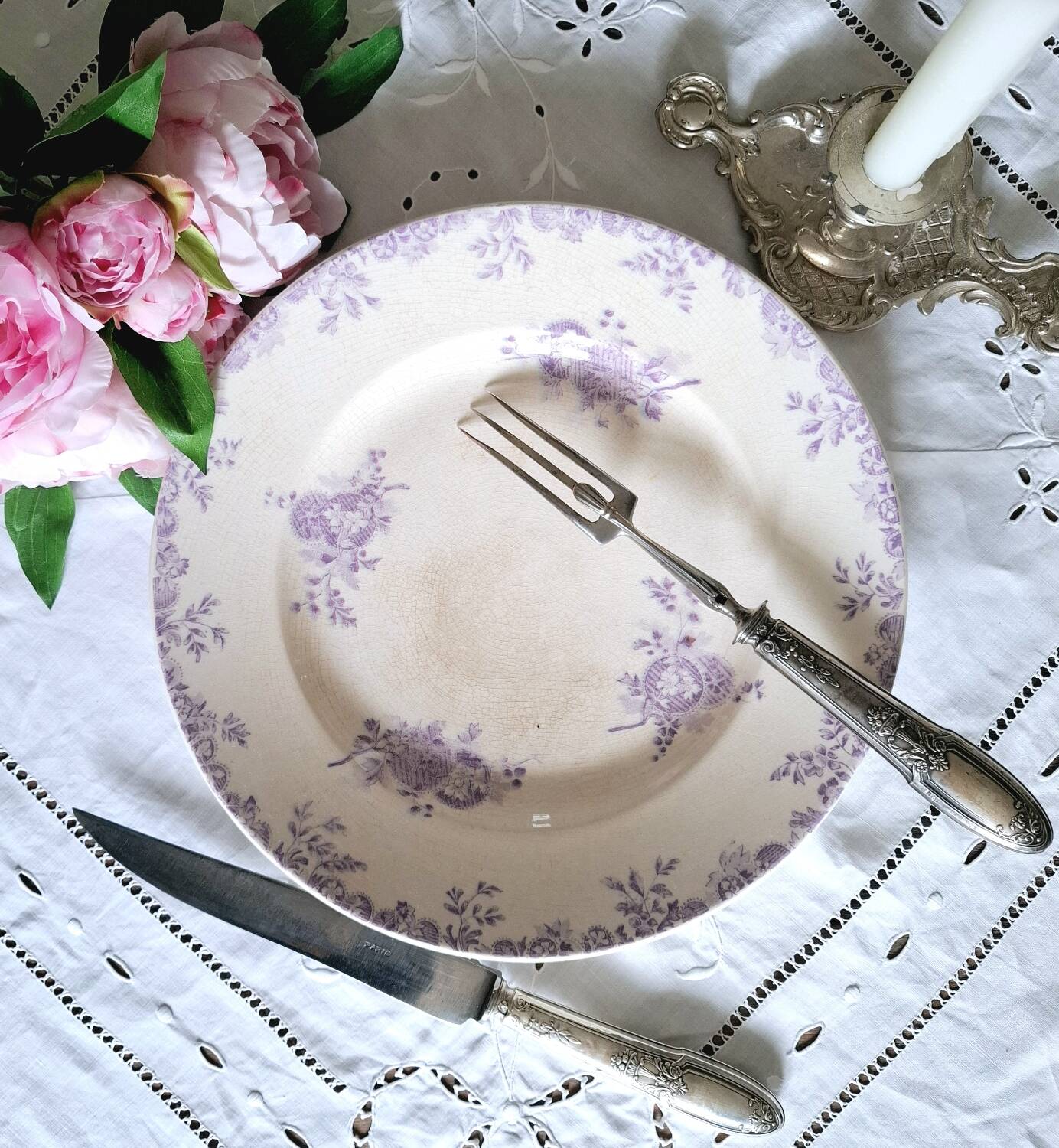 Antique iron earthenware dish