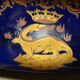 Gardener in blue porcelain of Tours, signed Herbinière.  Nineteenth century.