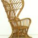 Vintage wicker lounge chair, italian 1950s