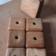 Set of 70's olive wood egg cups