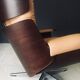 Set of Mid-Century Modern Leather Lounge Chair and Ottoman, Germany, 1960s