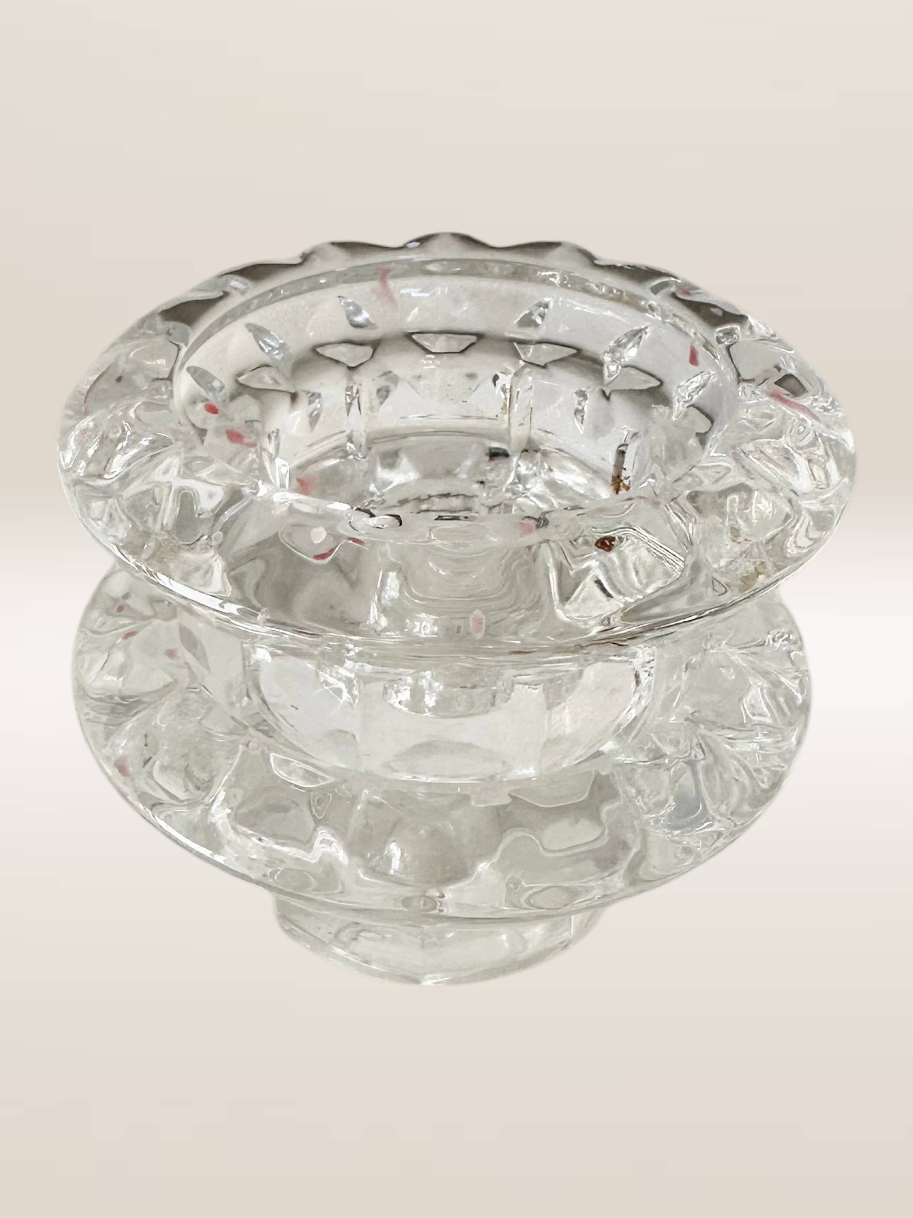 Pair of glass candlesticks