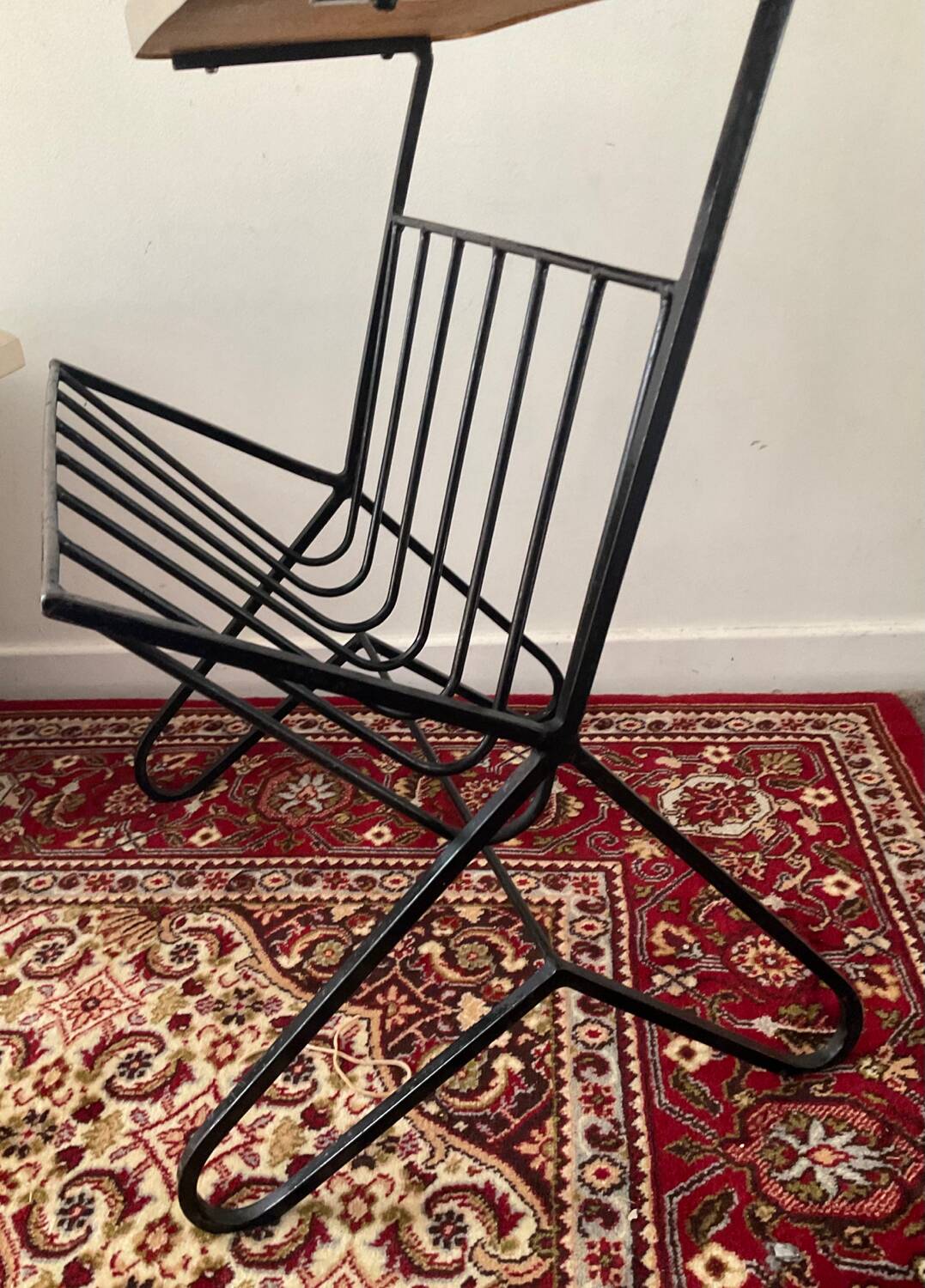 Vintage side table with magazine holder