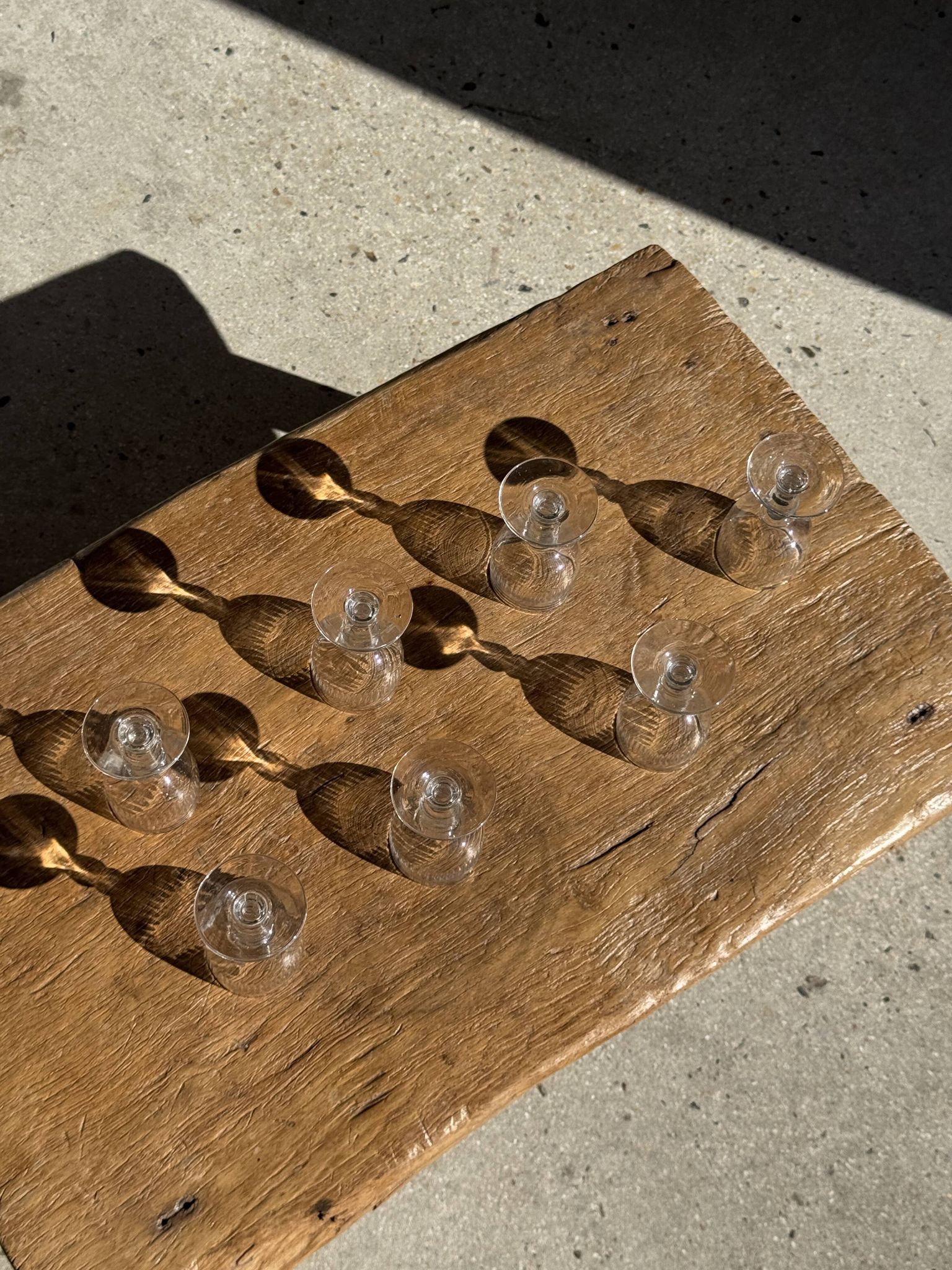 Set of 5 mini liqueur glasses on a stem H10 D8