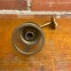 Antique Wall Lamp Lantern Gold Metal + Vintage Glass Cylinder #C528