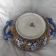 Gien earthenware bowl with handles, Francois I decor, 1860