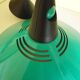 Emerald blue metal pendant light, Memphis style, space age -1980-