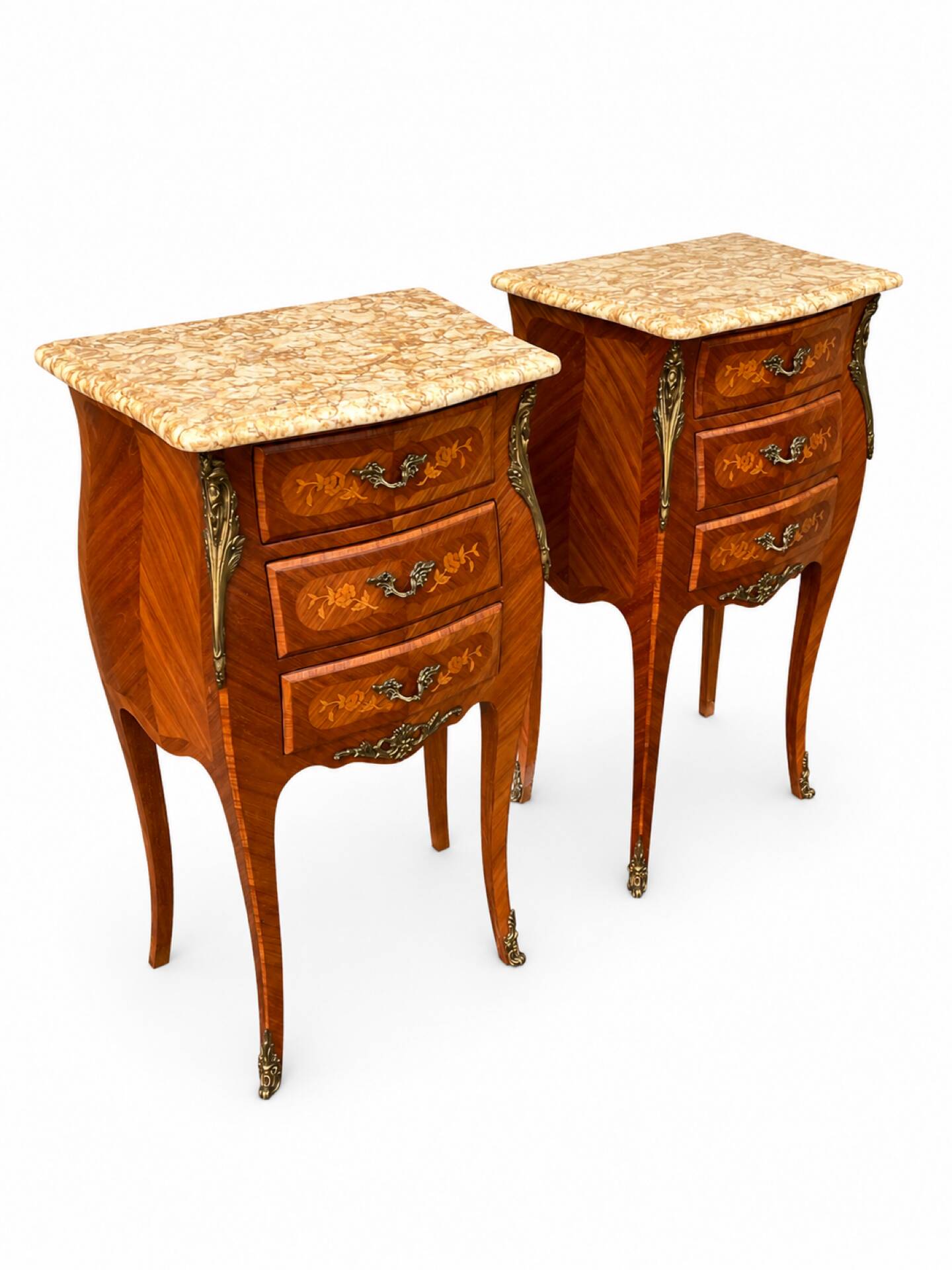 Paire de table de chevet style Louis XV en Bois de Rose