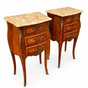 Pair of Louis XV style bedside tables in rosewood.