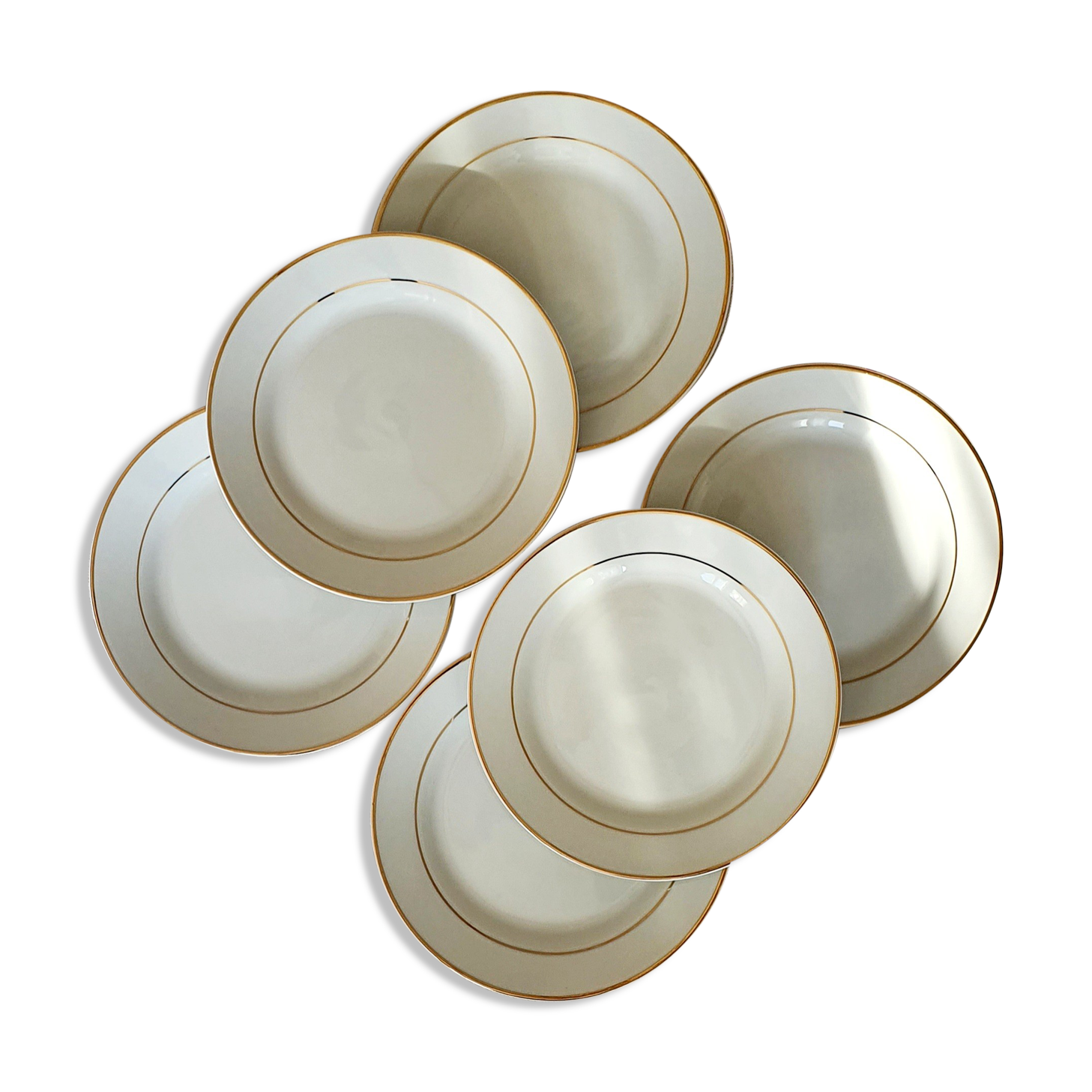Set of 6 porcelain dessert plates