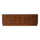 Italian Oak Wood Sideboard with Travertine Marble Top and Hand Carved Patte