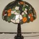 Tiffany-style lampshade with fruits and grapes