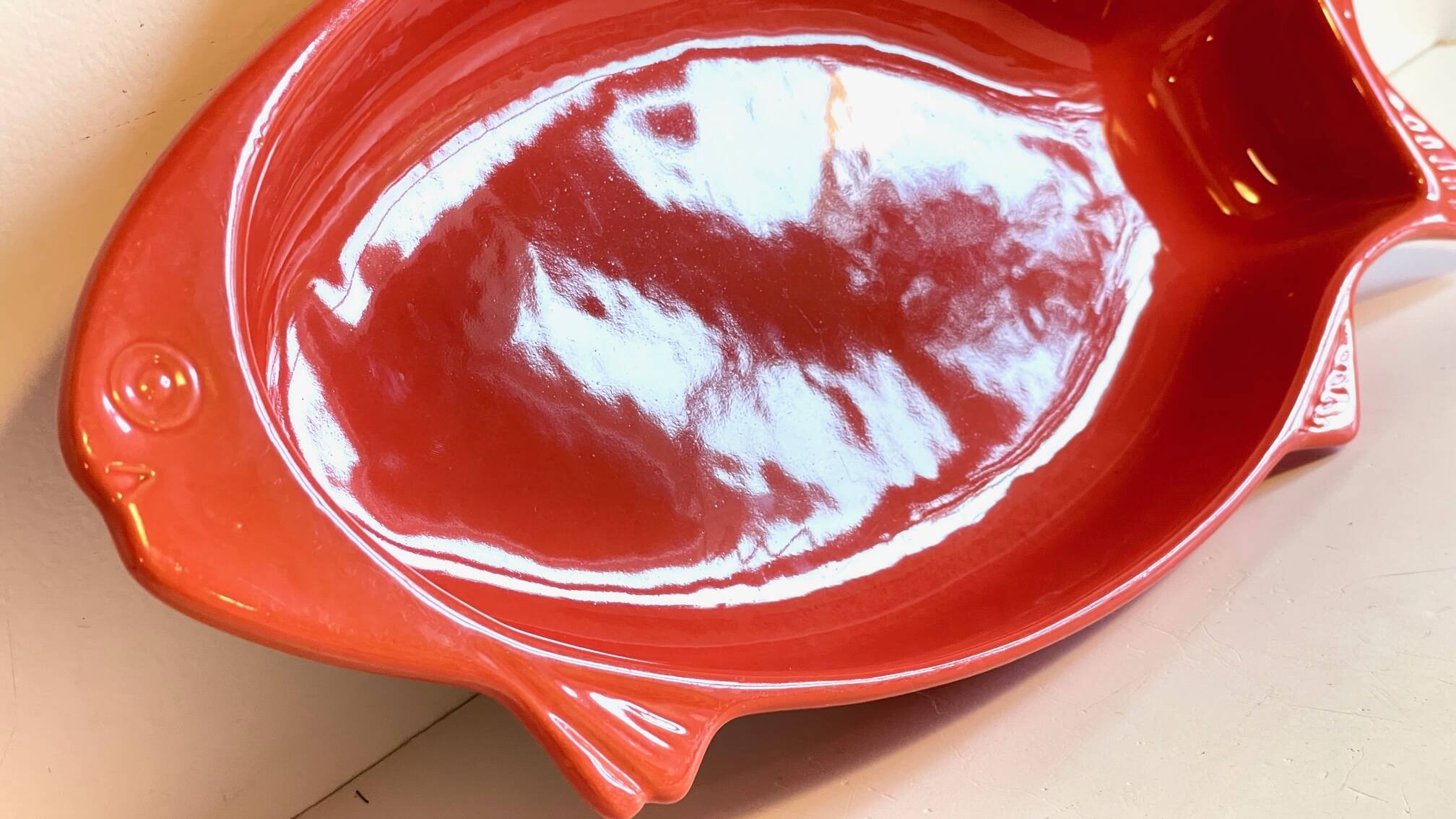 Emile Henry France ceramic dish FISH shape