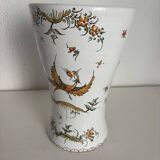 Vintage 1970 Moustiers ceramic faience vase - 26 cm