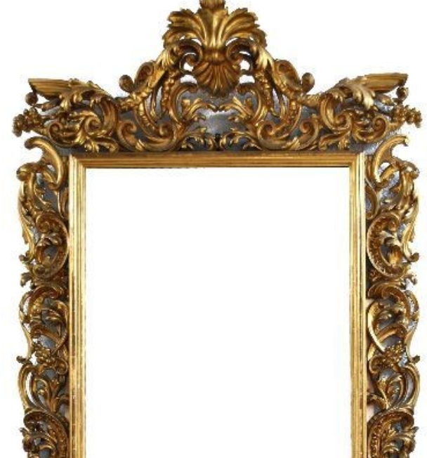 rocaille style wooden mirror golden period XIXth