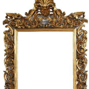 rocaille style wooden mirror golden period XIXth