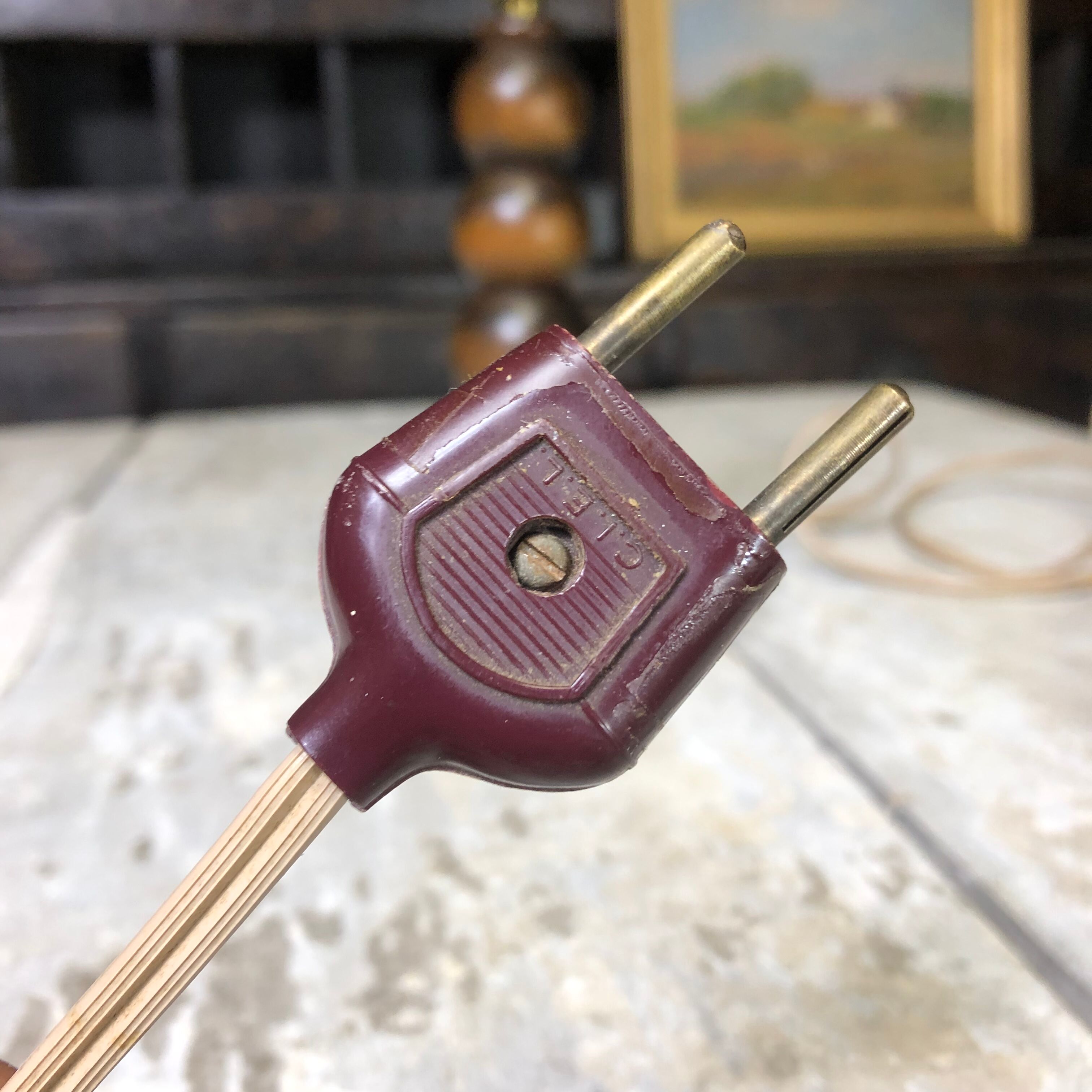 Old wooden lamp foot