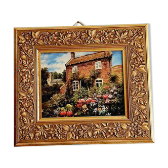 Huile sur bois maison anglaise