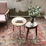 Wicker and metal coffee table