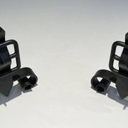 Pair of Wrought Iron Andirons with Obelisk and Belt Motifs
