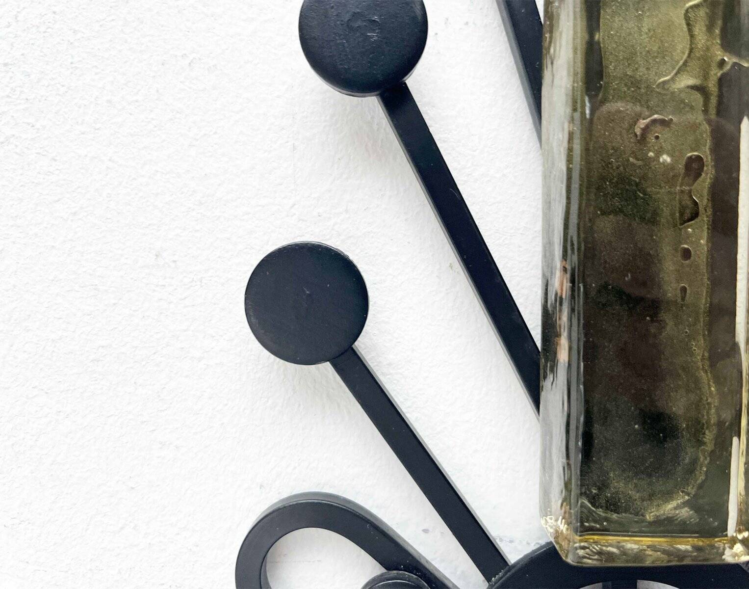 Mid-century modern Danish candle holders in metal and glass by Dantoft, 1960s, set of 2.