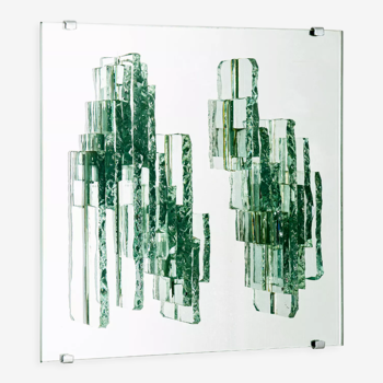 'Breukrelief' C1517 wall lamp in glass by Willem van Oyen for RAAK 1968